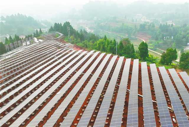 配儲1.5MW！渝西最大光伏電場即將發電
